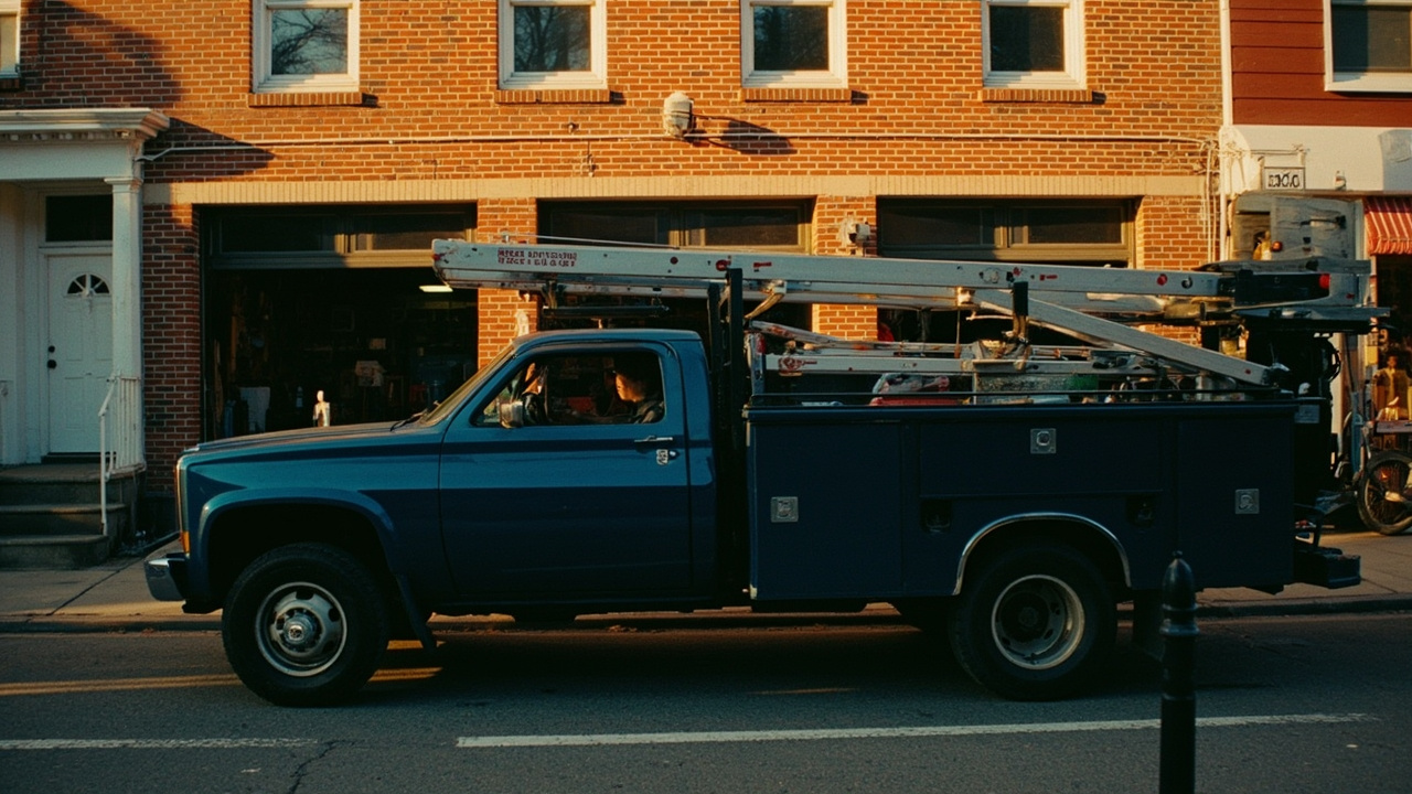 CBS service truck outside the Bucknam Street shop